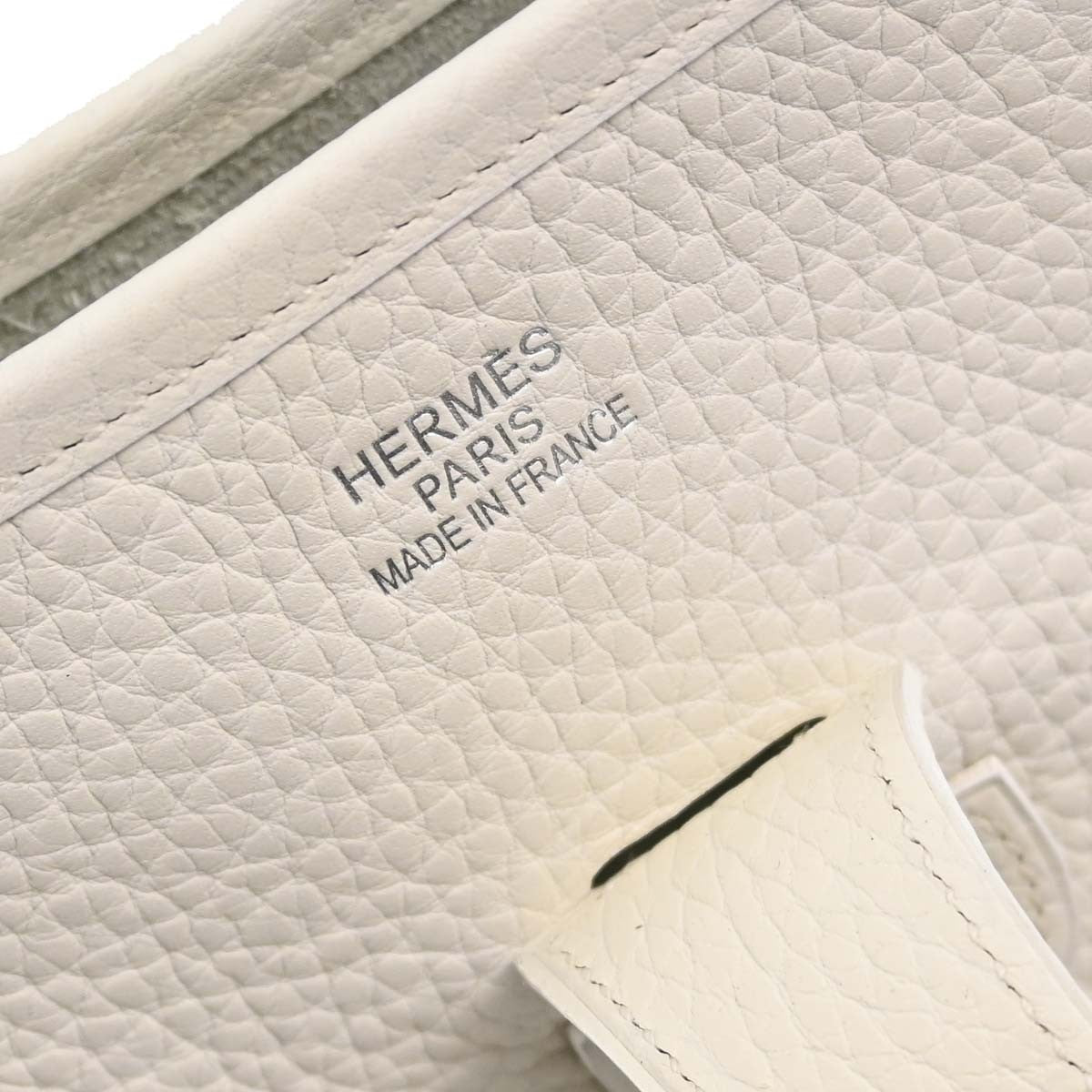 Hermes Evelyne Bag Gen Iii Clemence White Calfskin Shoulder Bag Bag (Pre-Owned)