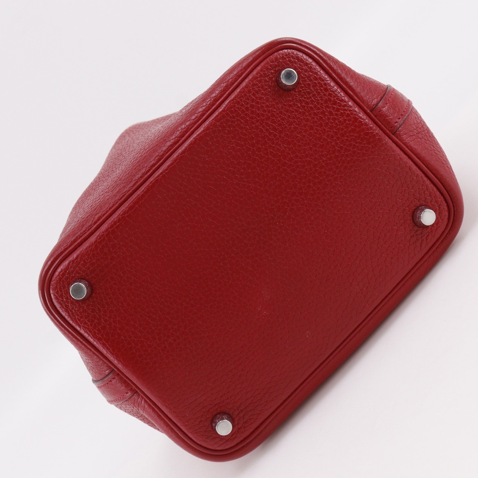 Hermes Picotin Clémence Red Leather Handbag (Pre-Owned)