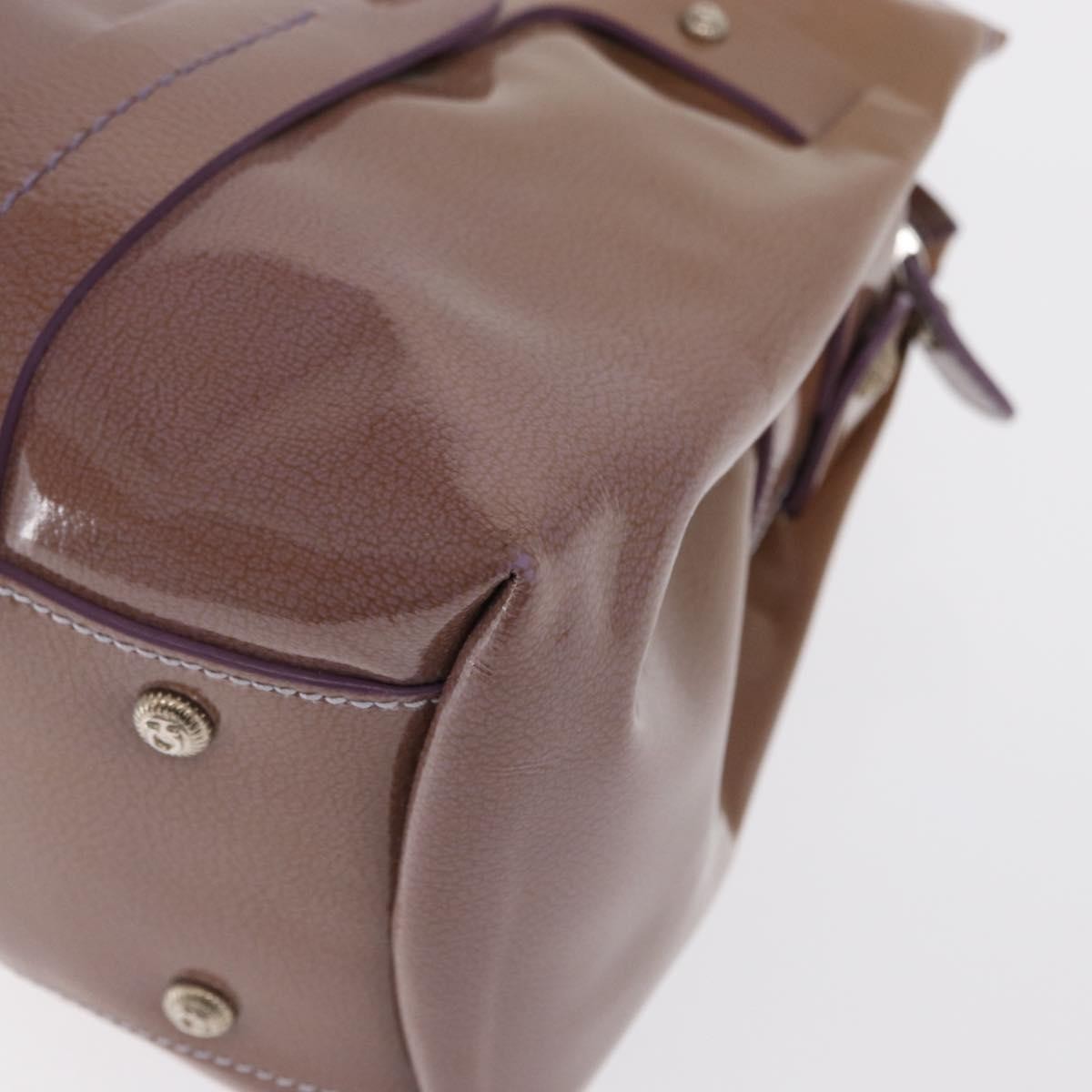 Salvatore Ferragamo Vintage Patent Leather Purple Patent_Leather Handbag (Pre-Owned)