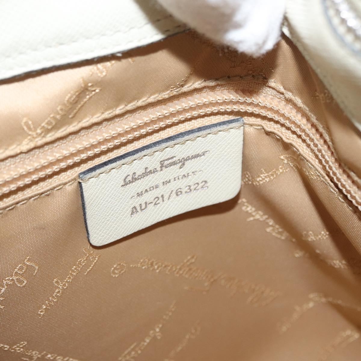 Salvatore Ferragamo Gancini Leather Beige Leather Shoulder Bag Bag (Pre-Owned)
