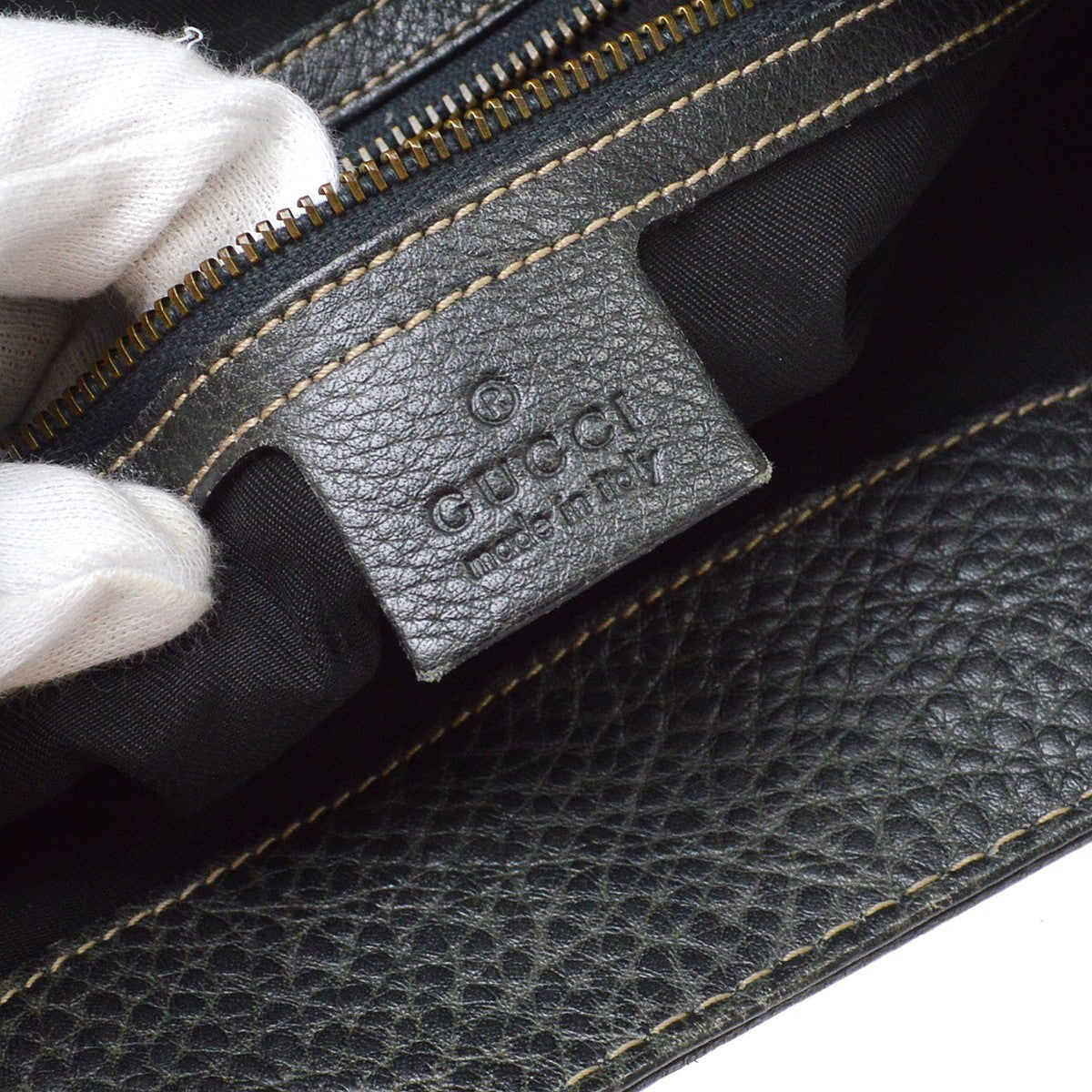 Gucci New Pelham Tote Leather Black Leather Handbag (Pre-Owned)