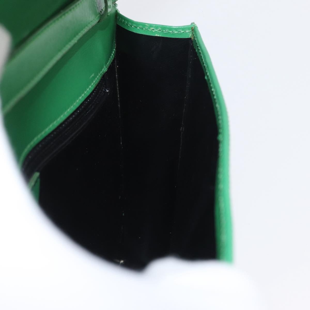 Celine Circle Logo Leather Green Leather Shoulder Bag Bag (Pre-Owned)