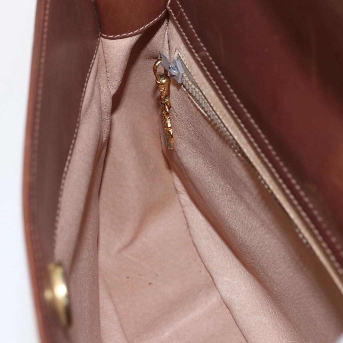 Gucci Sherry Line Shoulder Leather Brown Leather Shoulder Bag Bag (Pre-Owned)