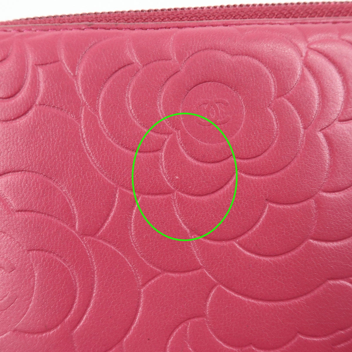 Chanel Zip Around Camellia Patent Pink Leather Wallets Accessory (Pre-Owned)