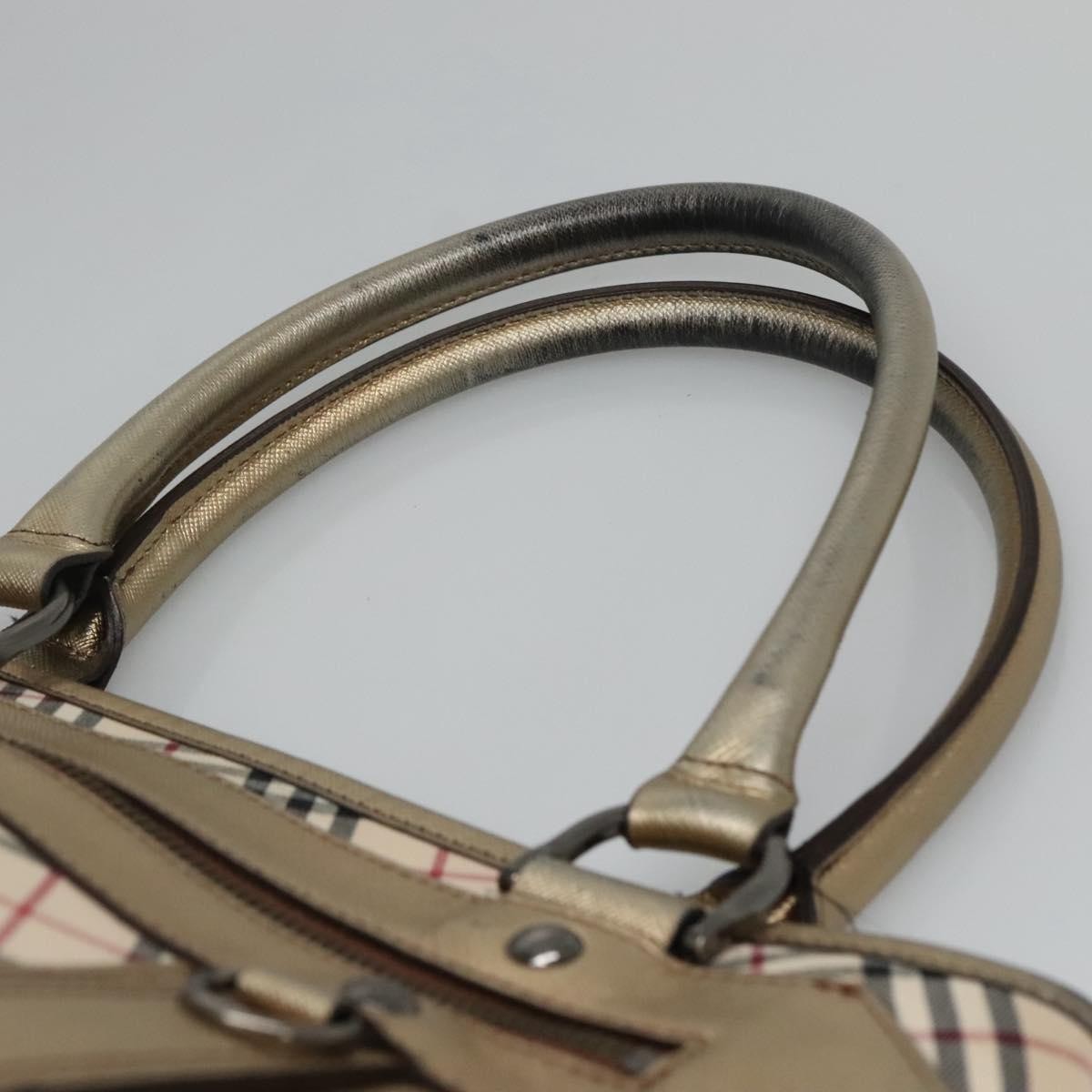Burberry Nova Check Tote Canvas And Leather Beige Canvas Tote Bag Bag (Pre-Owned)