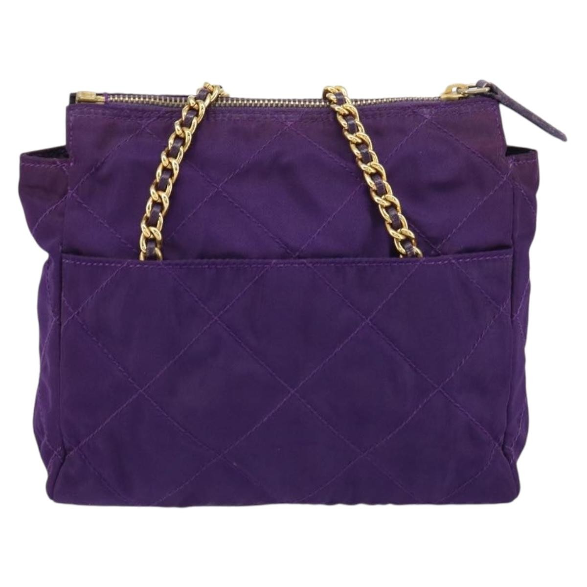 Prada Re-Edition 1995 Chain Quilted Re-Nylon Purple Nylon Tote Bag Bag (Pre-Owned)