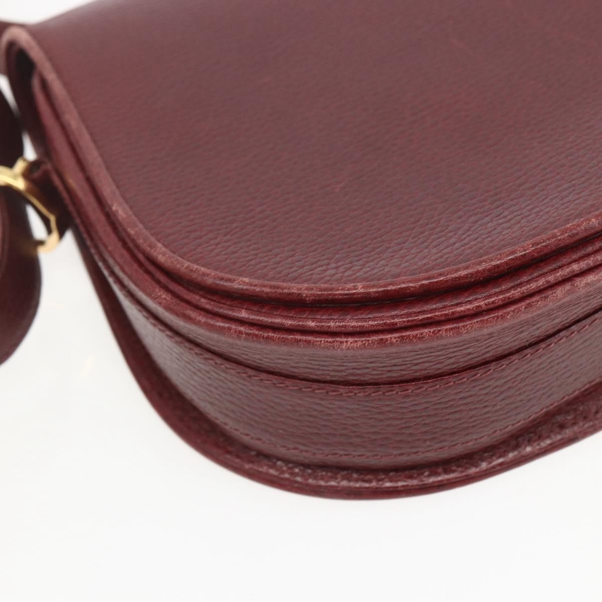 Cartier Must De Cartier Leather Burgundy Leather Shoulder Bag Bag (Pre-Owned)