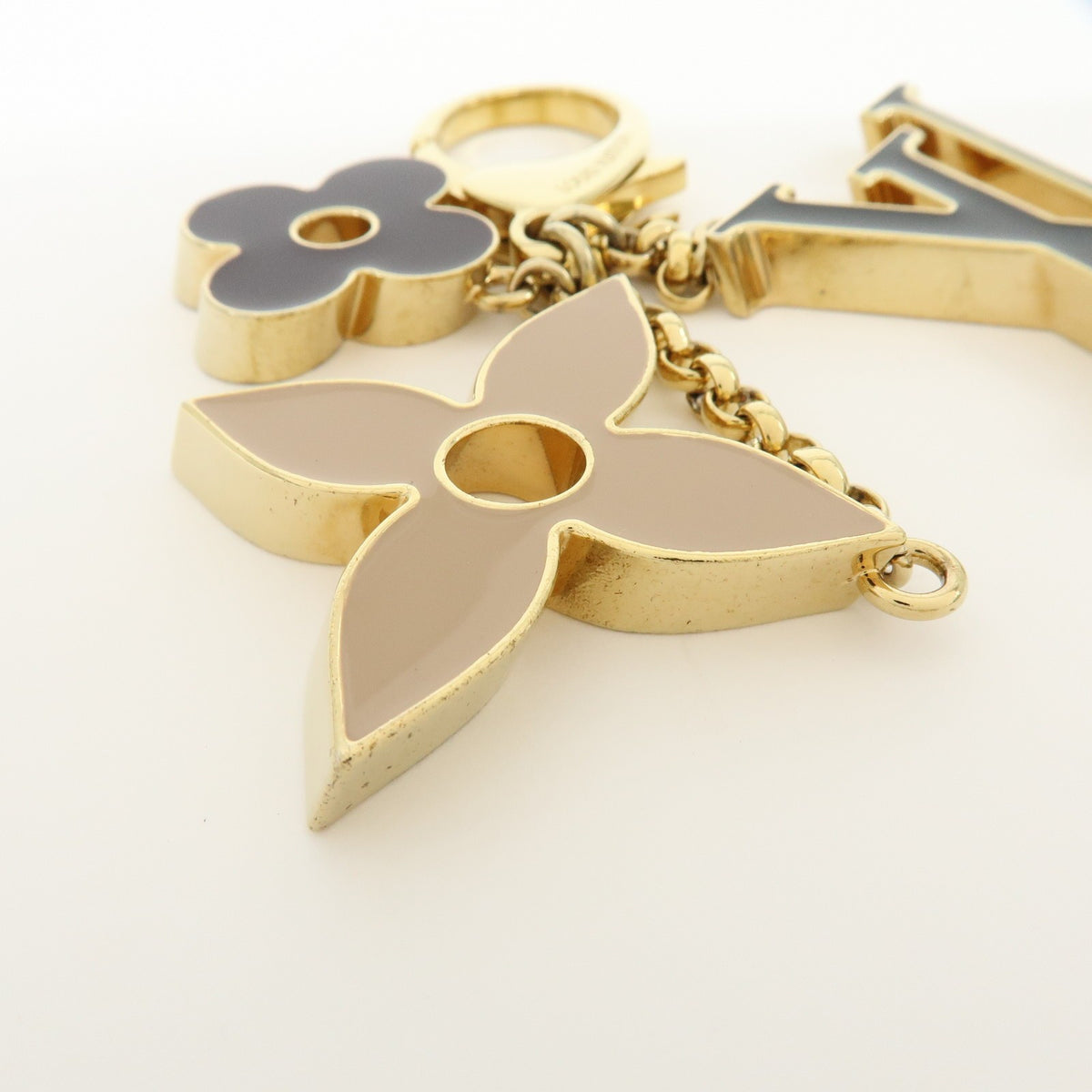 Louis Vuitton Fleur De Monogram Bag Charm Metal Gold Metal Charms And Keychains Accessory (Pre-Owned)
