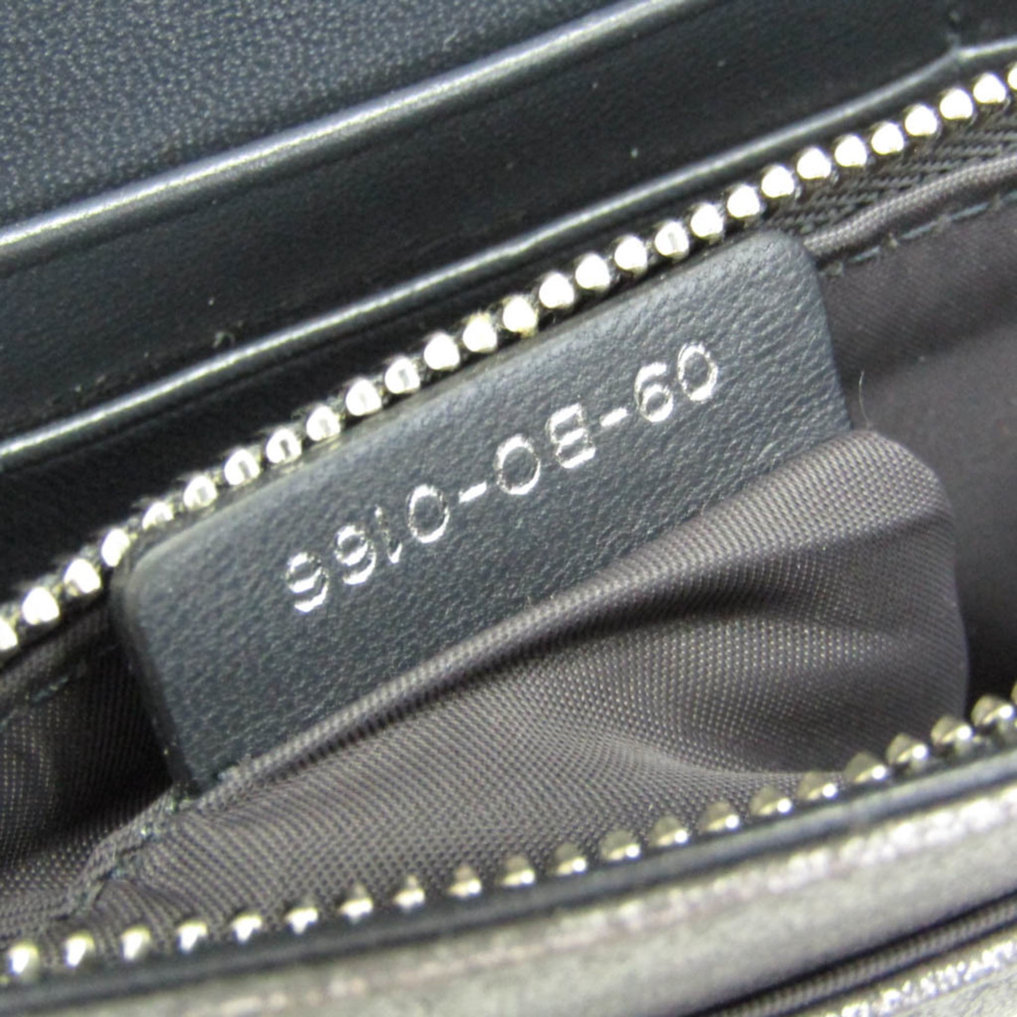 Christian Dior Diorama Chain Clutch Leather Silver Leather Shoulder Bag Bag (Pre-Owned)