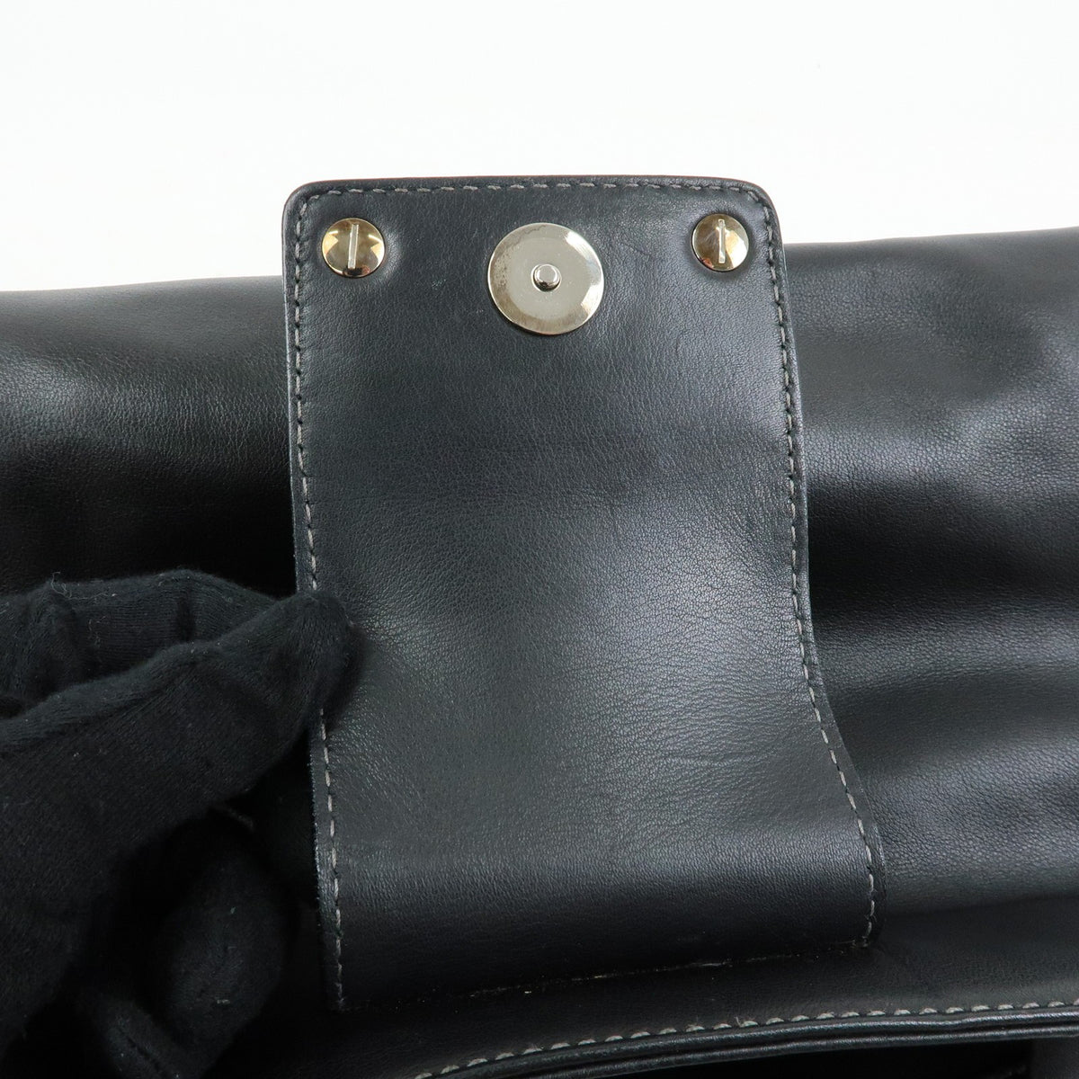 Bvlgari Tote Leather Black Leather Tote Bag Bag (Pre-Owned)