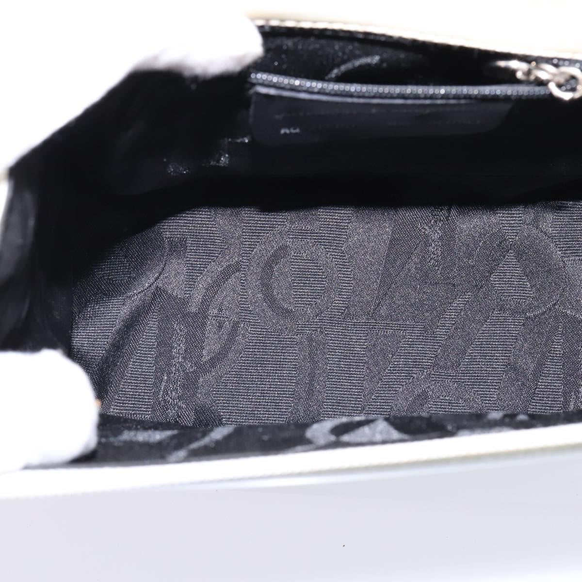 Salvatore Ferragamo Gancini Patent Leather White Patent_Leather Handbag (Pre-Owned)
