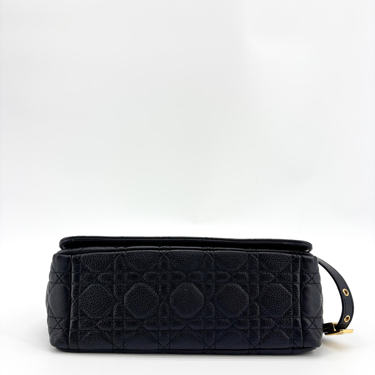 Christian Dior Caro Cannage Quilt Calfskin Black Leather Handbag (Pre-Owned)
