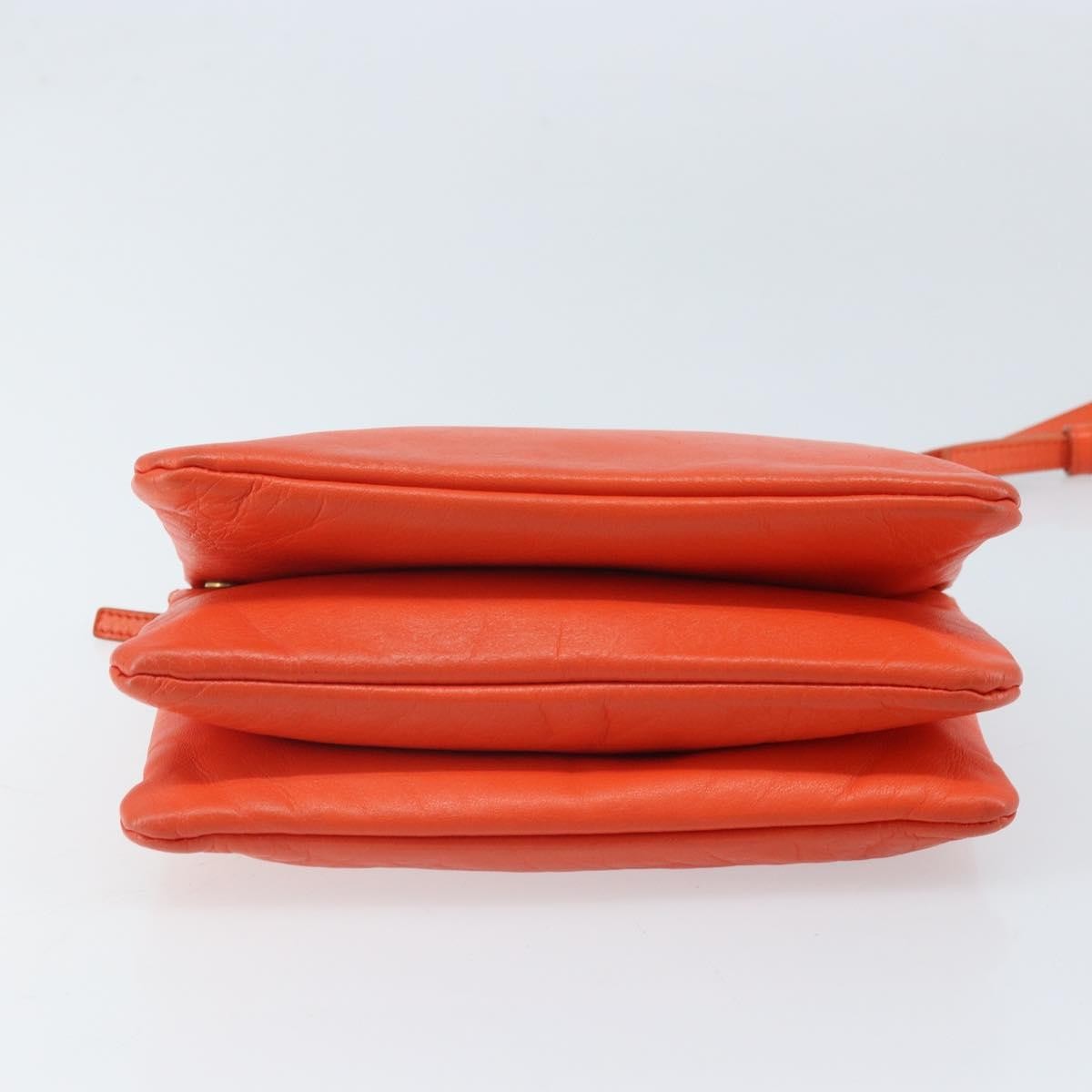 Celine Trio Leather Orange Leather Shoulder Bag Bag (Pre-Owned)