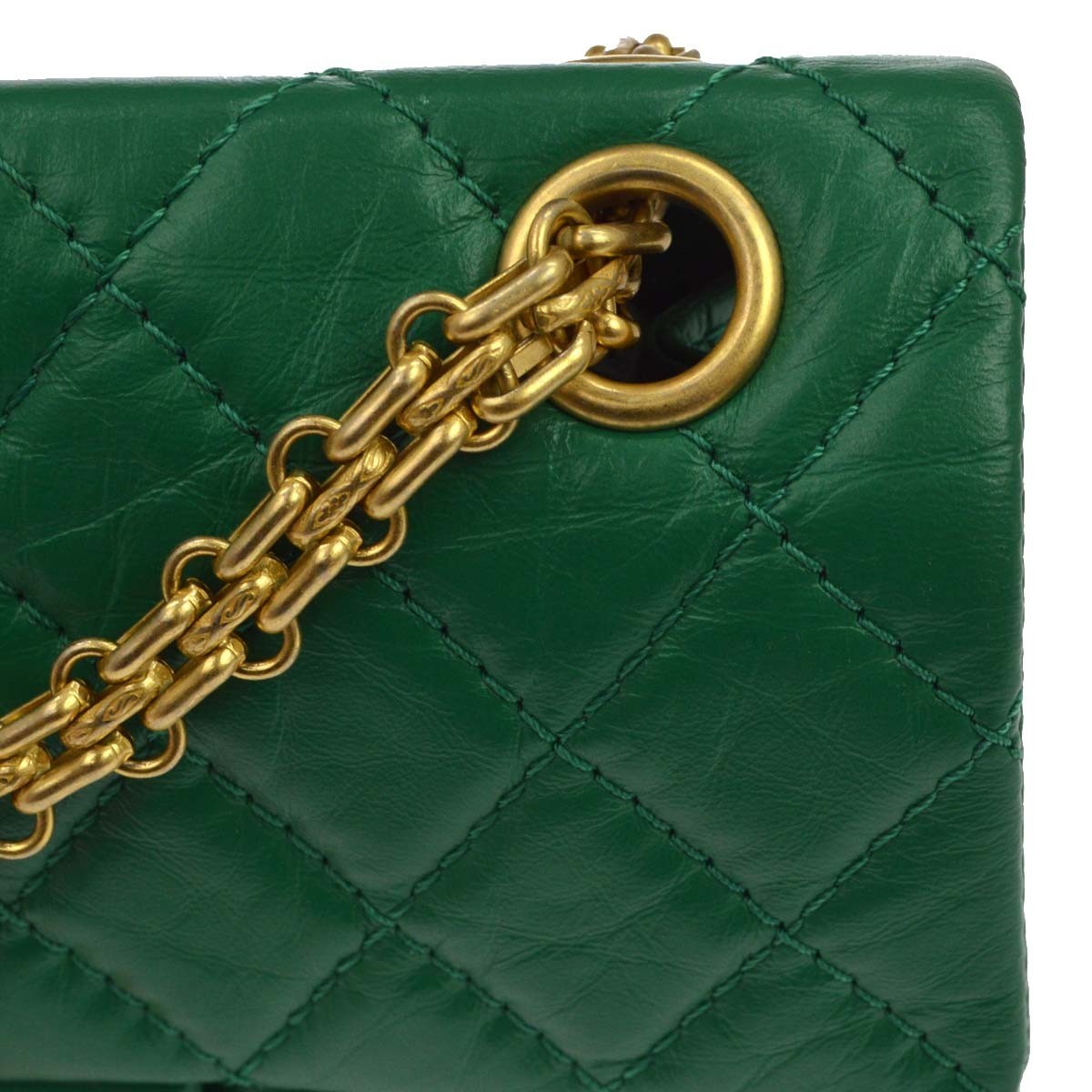 Chanel 2.55 Leather Green Calfskin Shoulder Bag Bag (Pre-Owned)