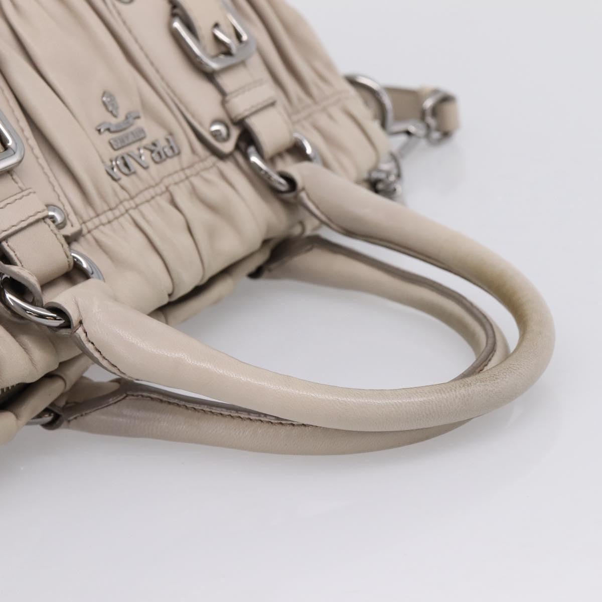 Prada Gaufre Convertible Nappa Leather Gray Leather Tote Bag Bag (Pre-Owned)