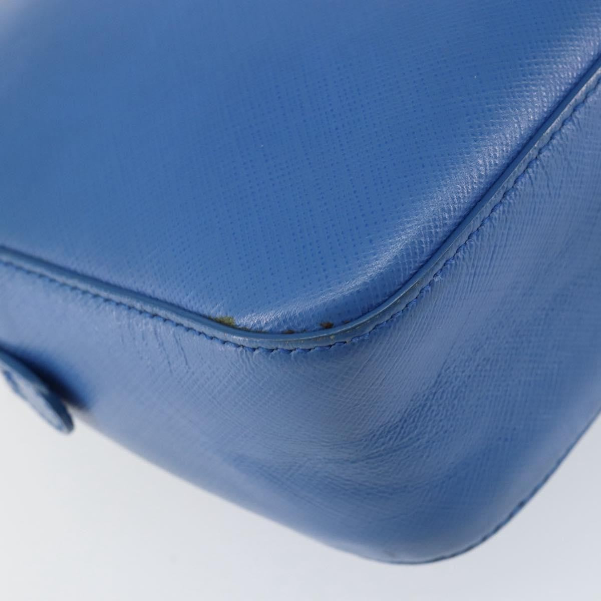 Salvatore Ferragamo Vala Chain Leather Blue Leather Shoulder Bag Bag (Pre-Owned)