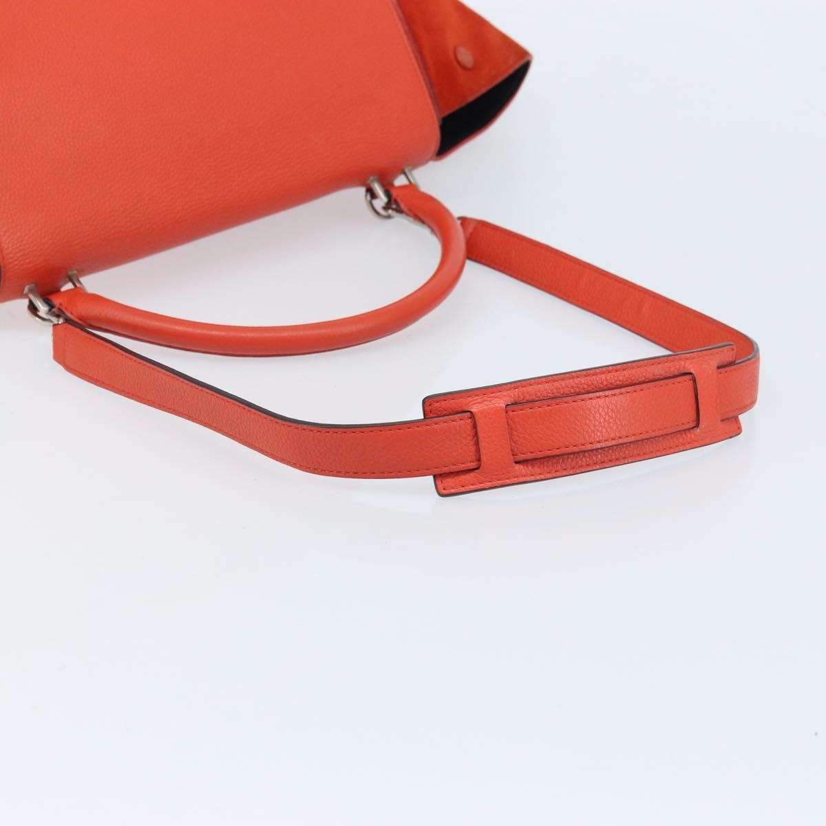 Celine Trapeze Leather With Suede Orange Leather Handbag (Pre-Owned)