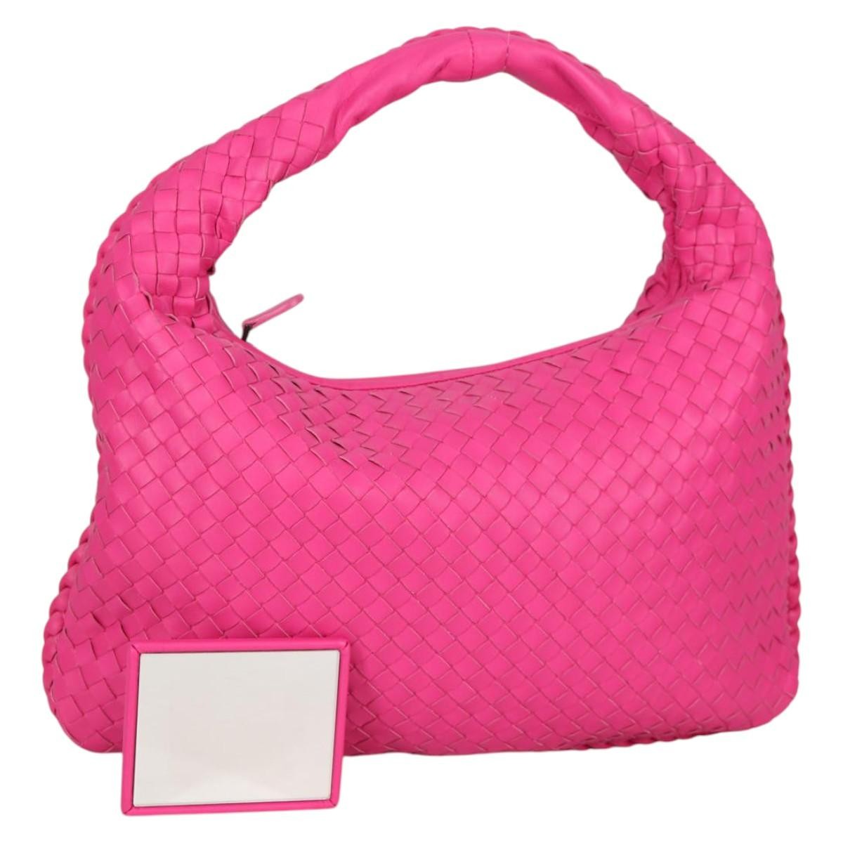 Bottega Veneta Veneta Hobo Intrecciato Nappa Pink Leather Bag (Pre-Owned)