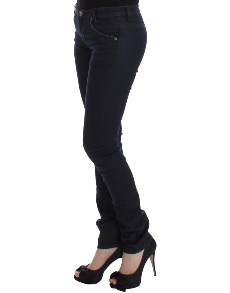 Ermanno Scervino Chic Dark Blue Slim Jeans for Elegant Women's Style
