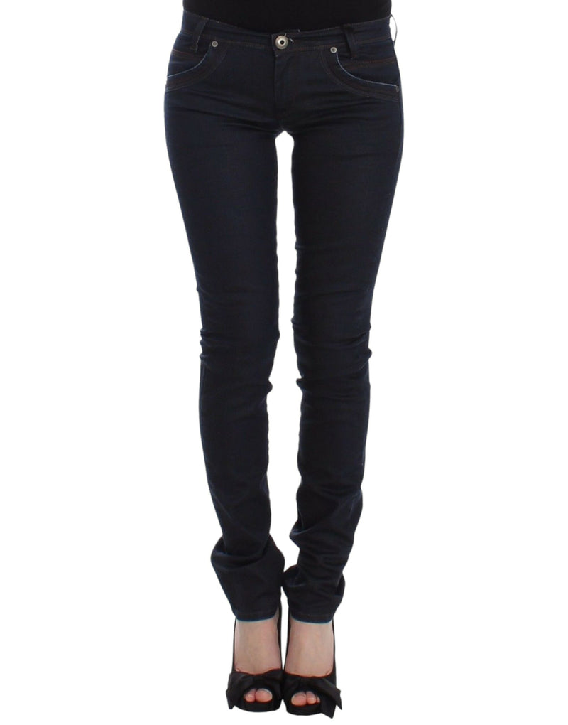 Ermanno Scervino Chic Dark Blue Slim Jeans for Elegant Women's Style