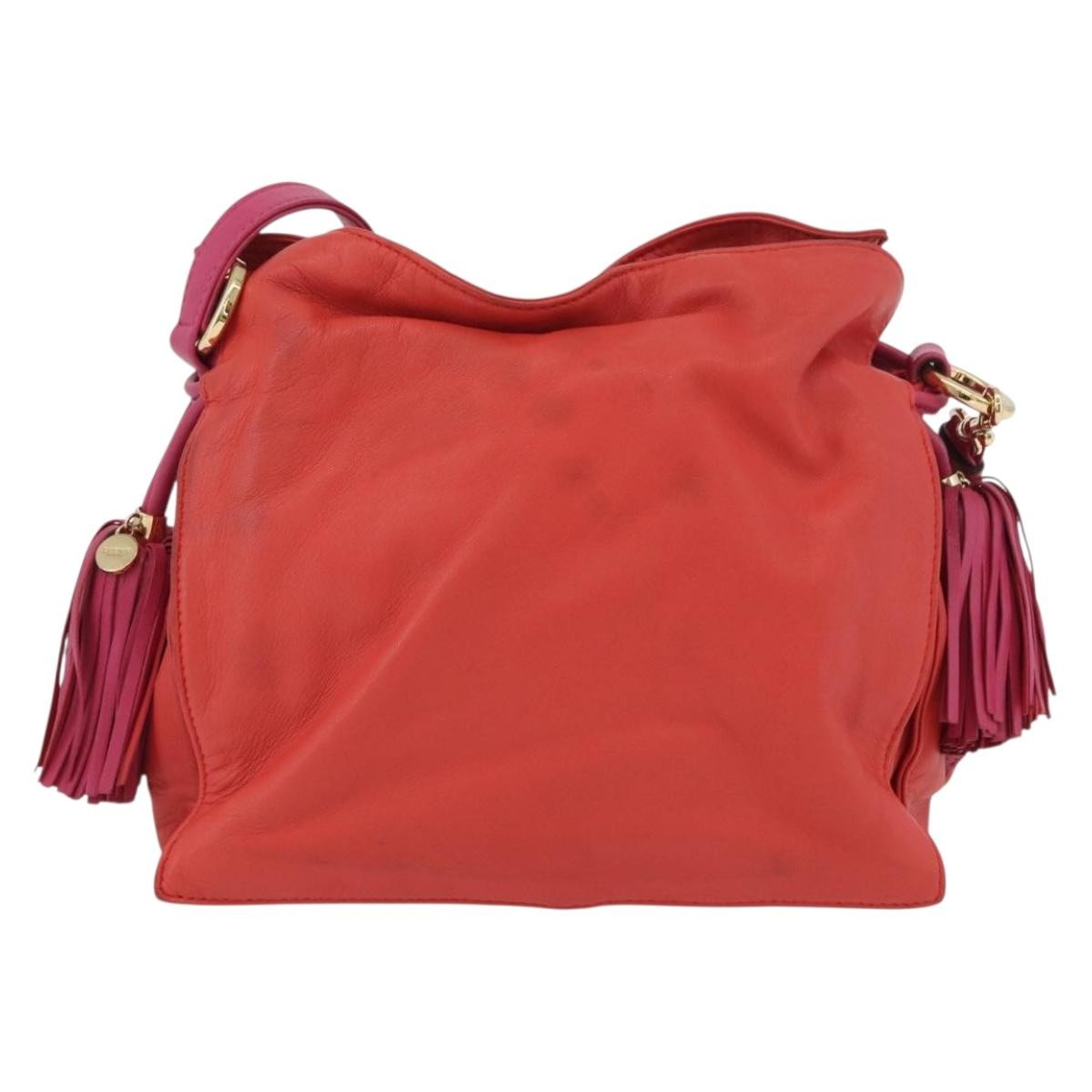 Loewe Flamenco Leather Orange Leather Shoulder Bag Bag (Pre-Owned)