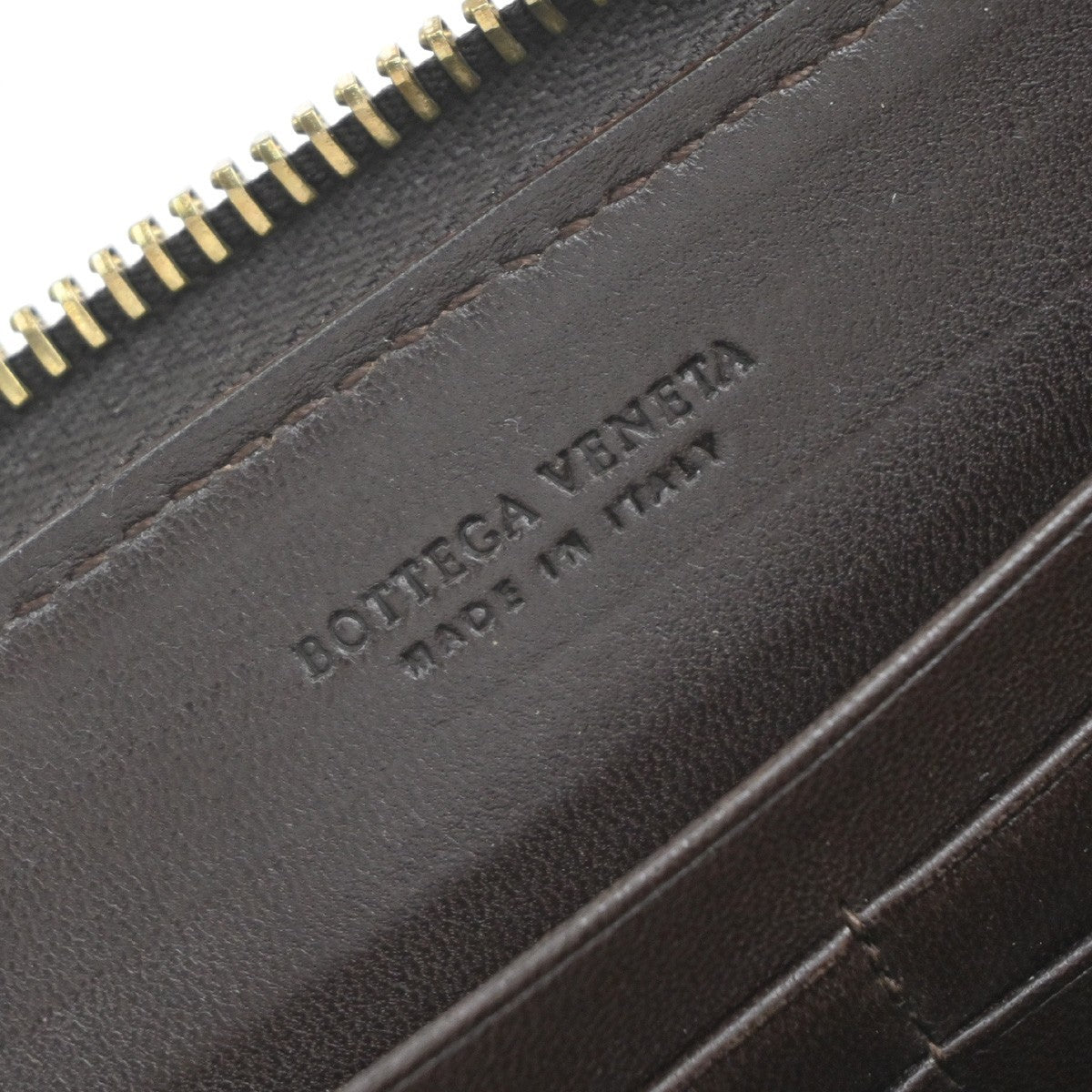 Bottega Veneta Intrecciato Long Zip Leather Brown Leather Wallets Accessory (Pre-Owned)