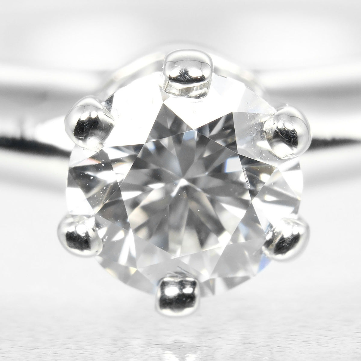 Tiffany & Co. Tiffany Setting Solitaire Platinum With Rbc Diamond Silver Platinum Ring Jewelry (Pre-Owned)