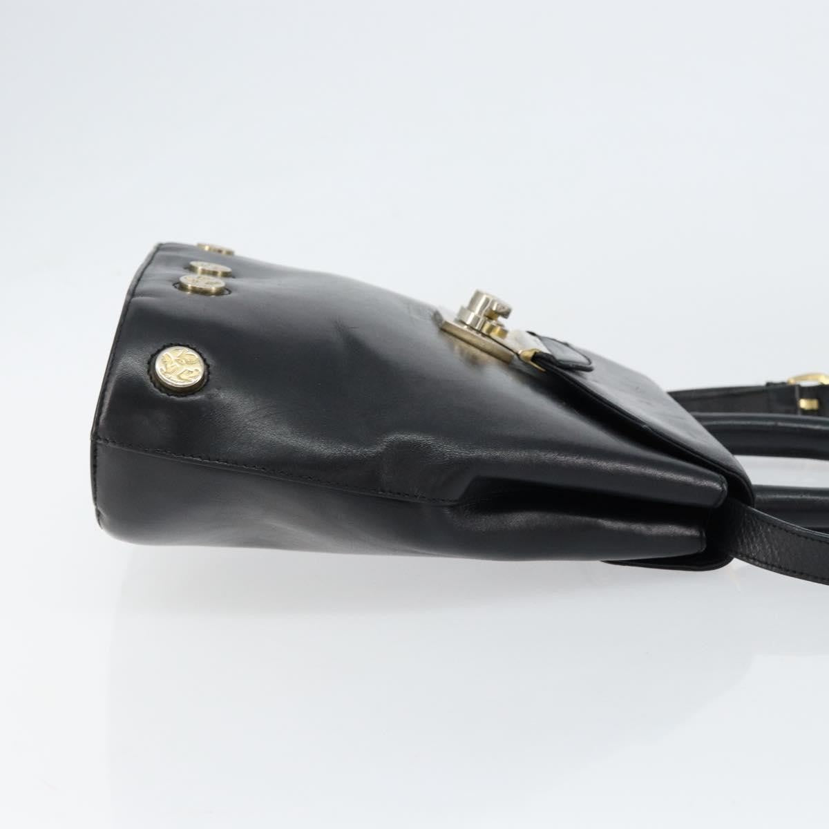 Salvatore Ferragamo Vintage Leather Black Leather Handbag (Pre-Owned)