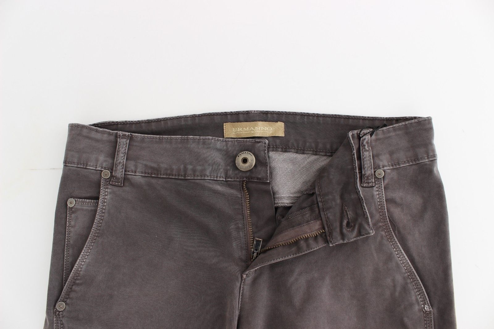 Ermanno Scervino Chic Gray Slim Leg Jeans - Elegance Meets Women's Comfort
