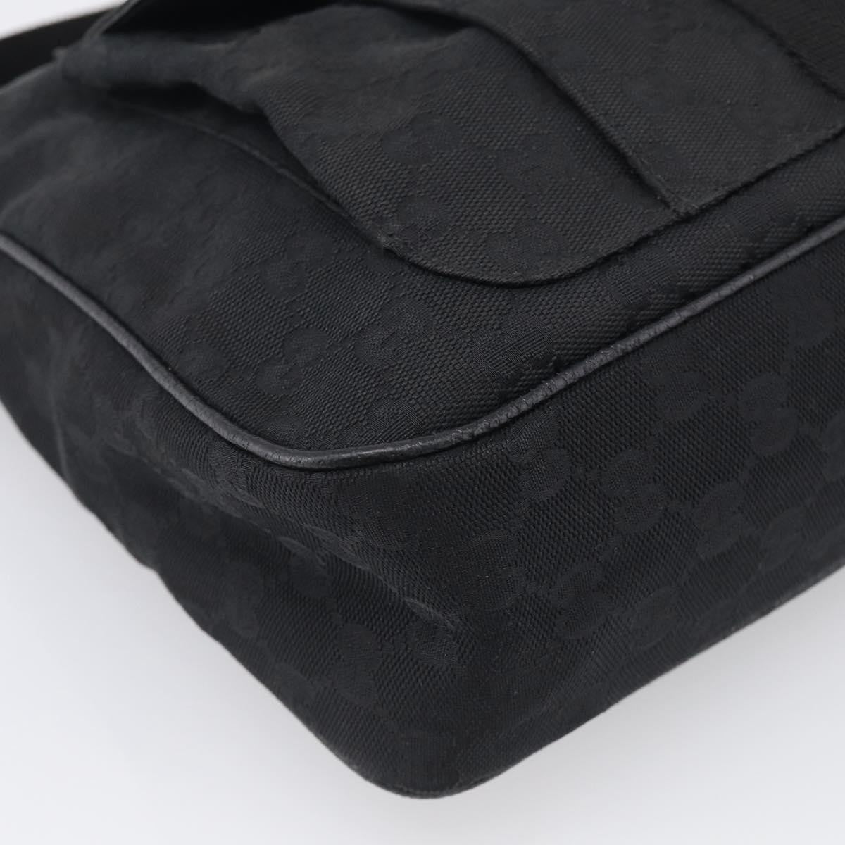 Gucci Shoulder Canvas Black Canvas Shoulder Bag Bag (Pre-Owned)