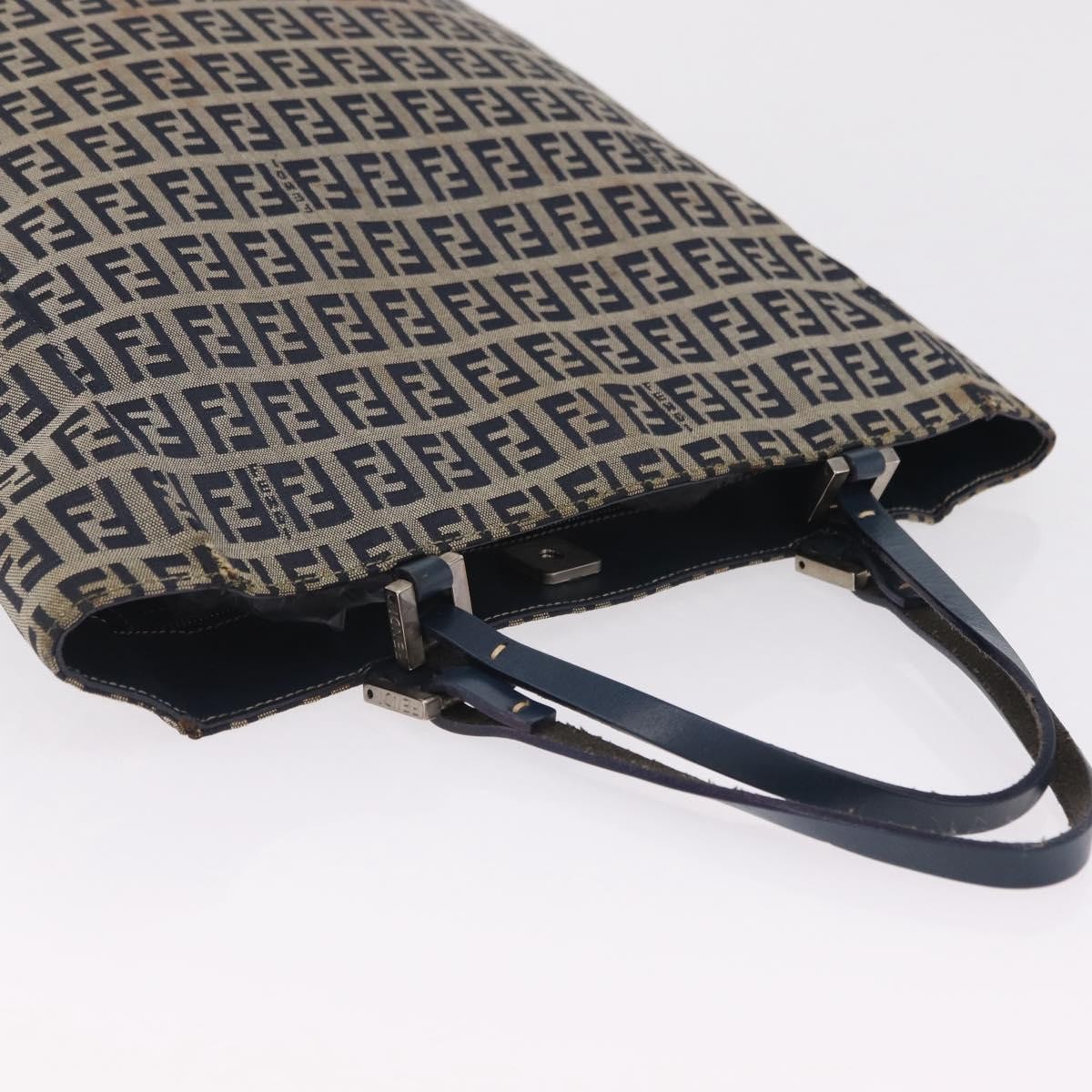 Fendi Vintage Shopping Zucchino Canvas Navy Canvas Tote Bag Bag (Pre-Owned)