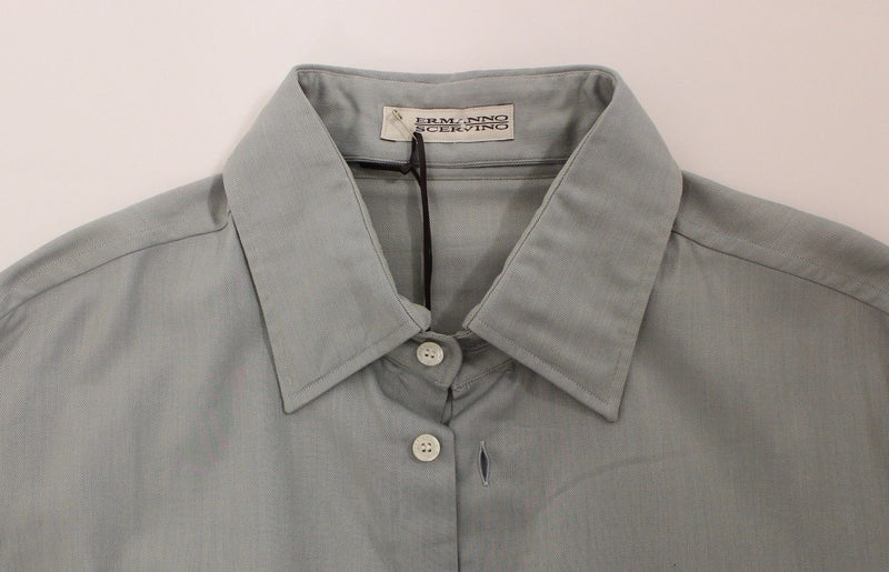 Ermanno Scervino Elegance Unleashed Gray Casual Button-Front Men's Shirt