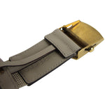 Gucci Men's Military Beige Fabric Belt Anchor Brass Buckle 375191 1523