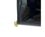 Alexander McQueen Women's Black Patent Leather Skull Zip Around Wallet