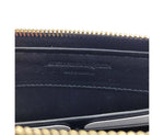 Alexander McQueen Women's Dark Navy Patent Leather Zip Around Wallet