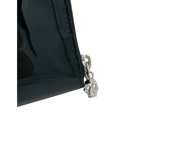 Alexander McQueen Women's Dark Navy Patent Leather Zip Around Wallet