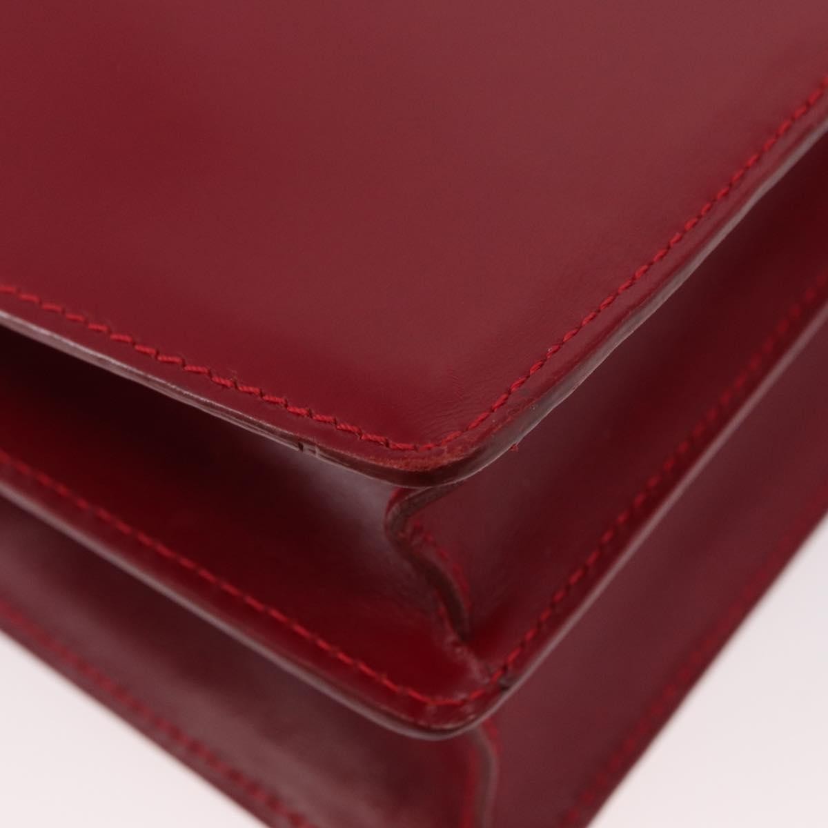 Bvlgari Top Handle Leather Red Leather Handbag (Pre-Owned)