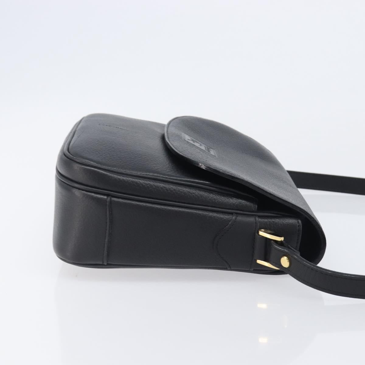 Burberry Shoulder Leather Black Leather Shoulder Bag Bag (Pre-Owned)