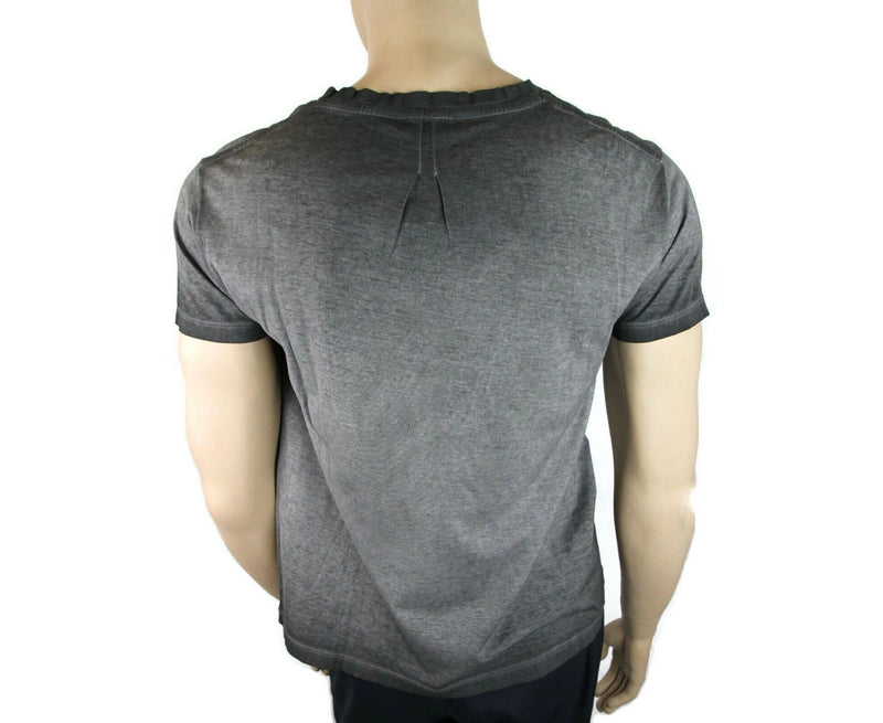 Saint Laurent Men's Grey Dyed Fine Knit Cotton T-shirt