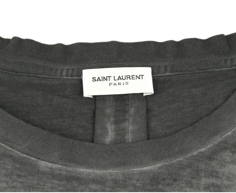 Saint Laurent Men's Grey Dyed Fine Knit Cotton T-shirt