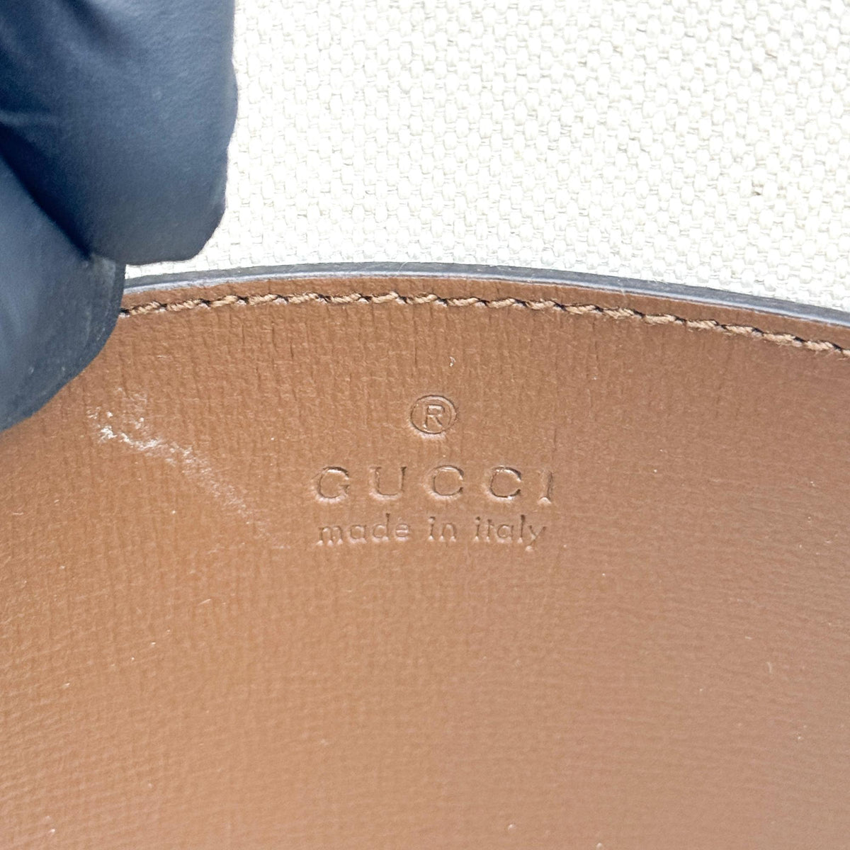 Gucci Horsebit 1955 Top Handle Gg Coated Canvas With Leather Brown Canvas Handbag (Pre-Owned)