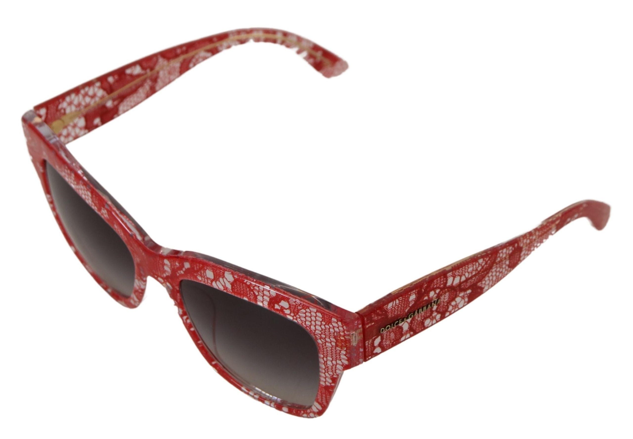 Dolce & Gabbana Red Lace Acetate Rectangle Shades  DG4231F  Women's Sunglasses
