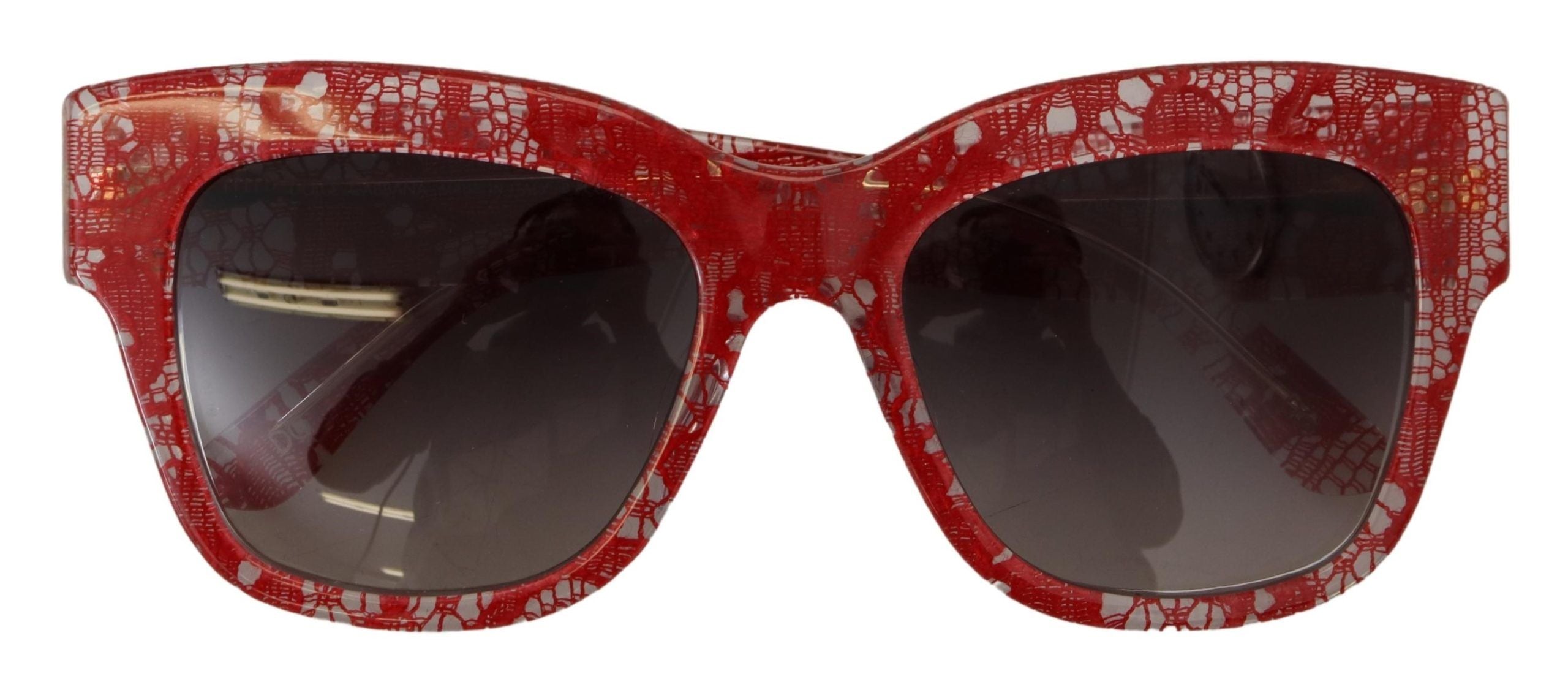 Dolce & Gabbana Red Lace Acetate Rectangle Shades  DG4231F  Women's Sunglasses
