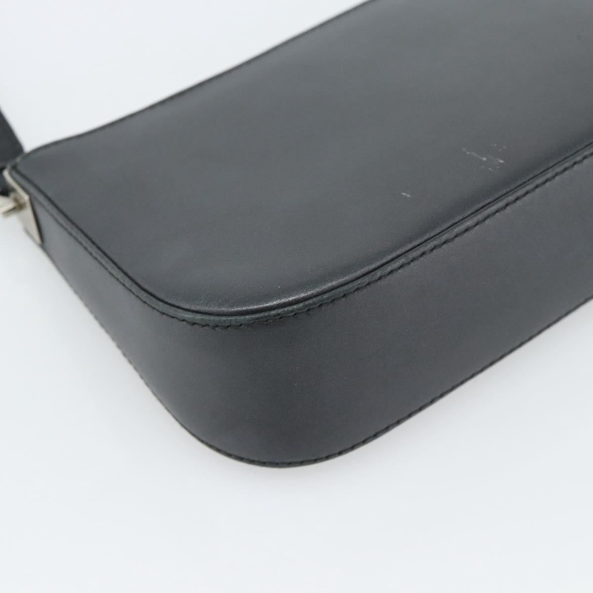 Salvatore Ferragamo Gancini Leather Black Leather Shoulder Bag Bag (Pre-Owned)
