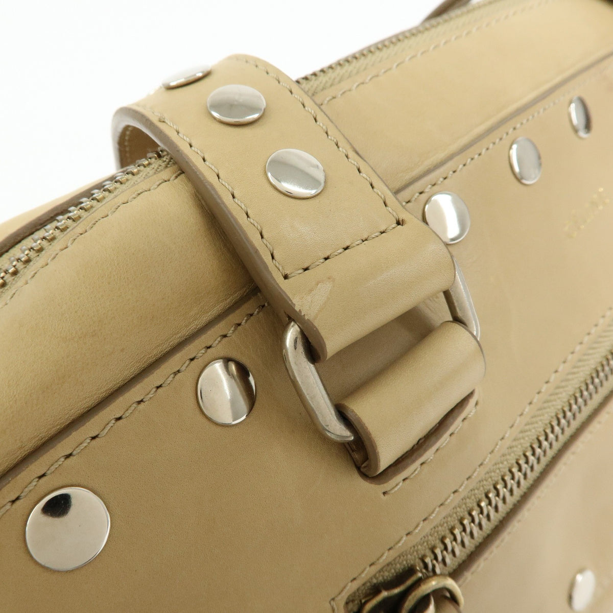 Celine Bowling Leather Beige Leather Handbag (Pre-Owned)