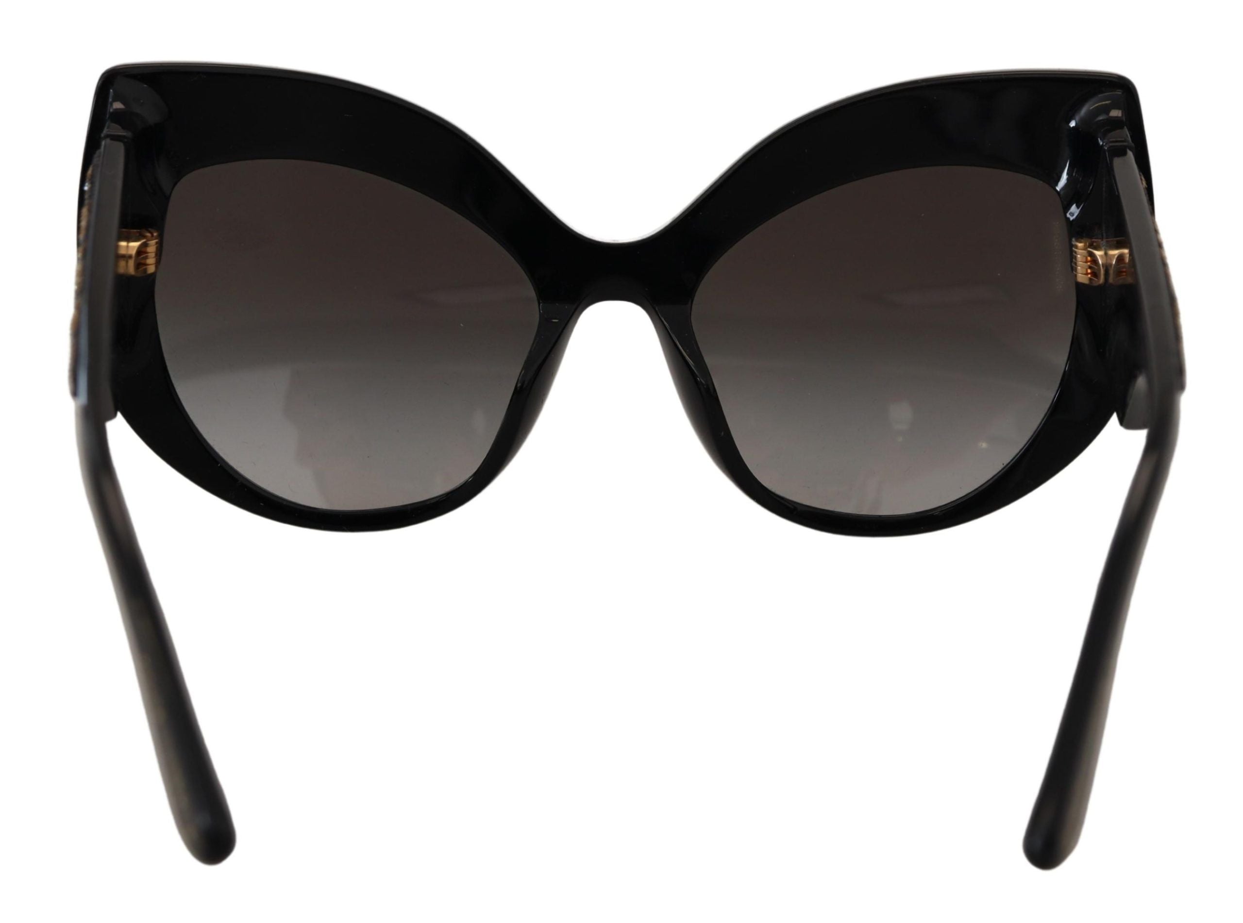 Dolce & Gabbana Black Gold Sequin Butterfly Polarized DG4326 Women's Sunglasses