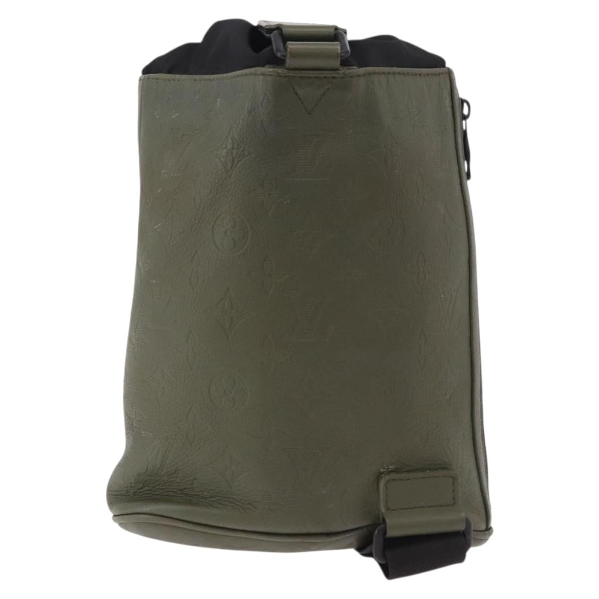 Louis Vuitton Chalk Sling Monogram Shadow Leather Green Canvas Shoulder Bag Bag (Pre-Owned)