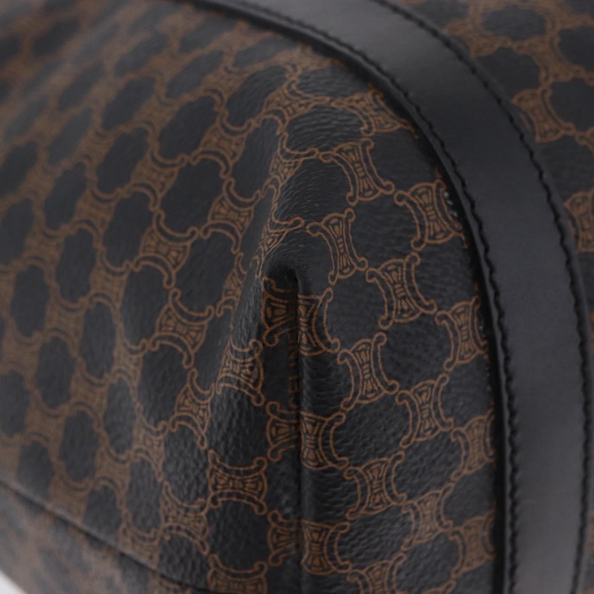 Celine Vintage Macadam Canvas And Leather Black Canvas Shoulder Bag Bag (Pre-Owned)