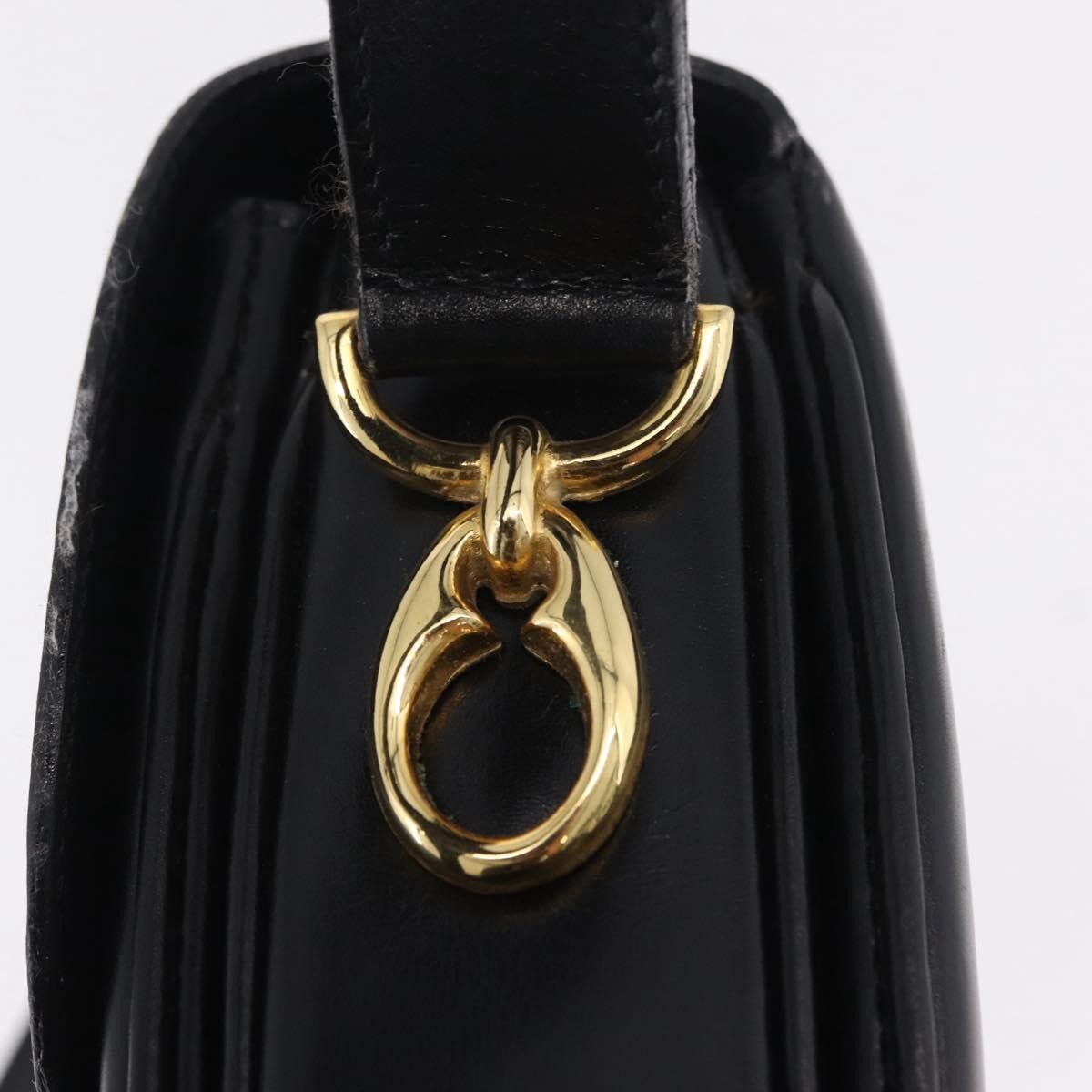 Celine Flap Shoulder Leather Black Leather Shoulder Bag Bag (Pre-Owned)