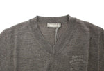 Ermanno Scervino Chic Gray V-Neck Wool Blend Pullover Men's Sweater